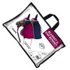 Skippi Blanket and Ear Bonnet for Hobby Horse - Fuchsia and Navy Blue