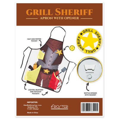 Grill Sheriff - Grembiule con apribotiglie