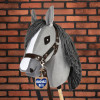 Skippi halter for Hobby Horse - reins, faux leather - brown snake pattern