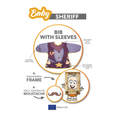 Baby Sheriff - Bavaglino con maniche
