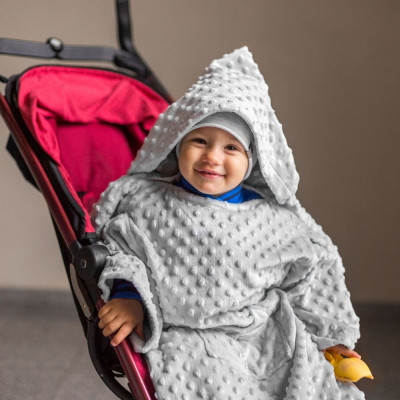Baby Wrapi - Kuscheldecke mit Ärmeln - Grau