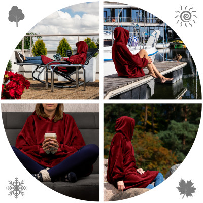 Bluzair - Hoodie Decke - Burgund