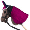 Skippi Blanket and Ear Bonnet for Hobby Horse - Fuchsia and Navy Blue