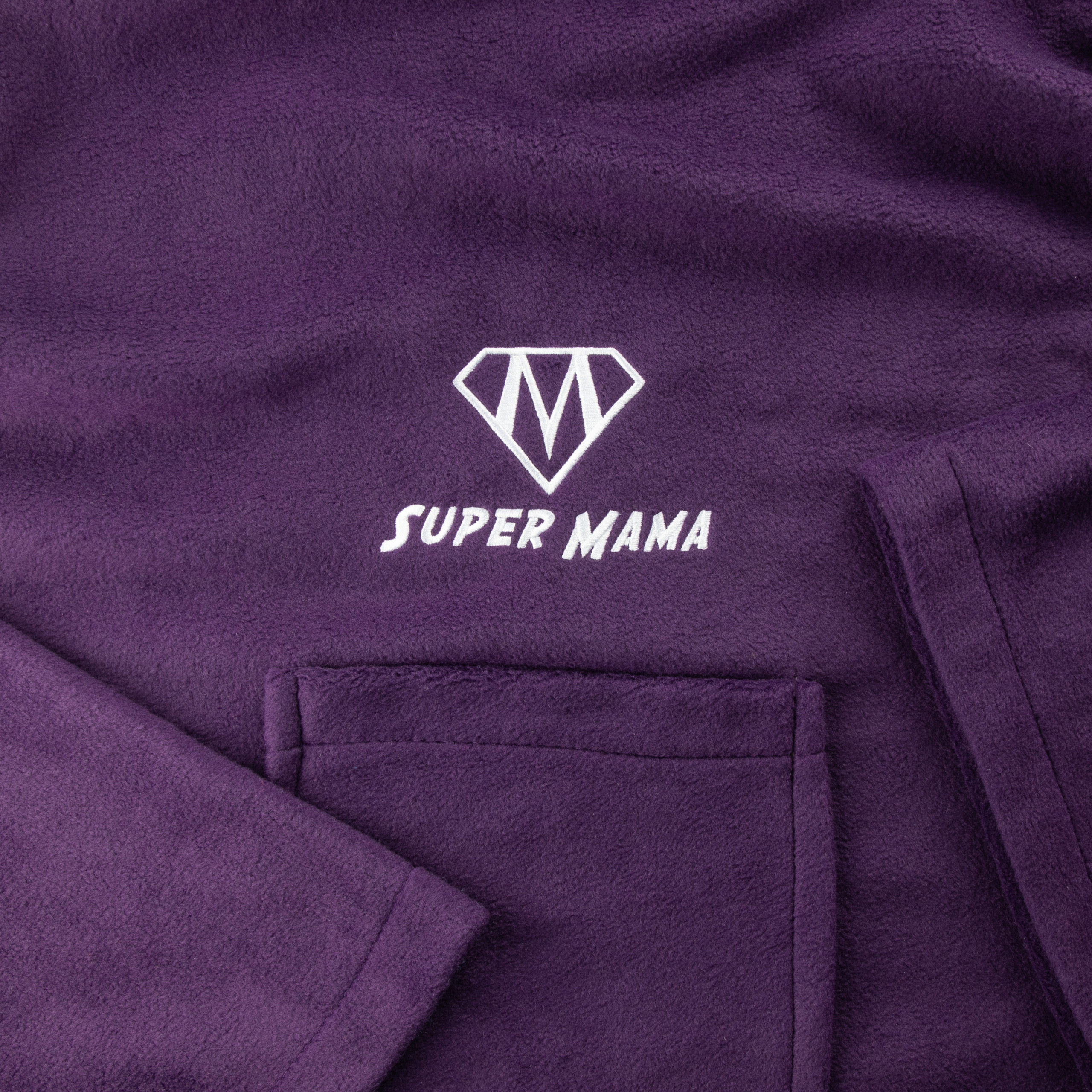 Kocyko-szlafrok SUPER MAMA - Śliwka, prezent dla mamy