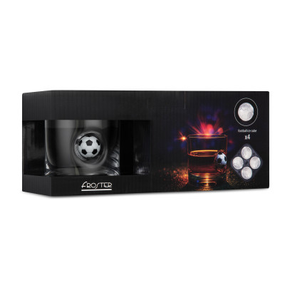 Set tifoso - bicchiere whisky con pallone e stampo ghiaccio palla