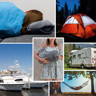 Bluzair - Hoodie Decke - Grau