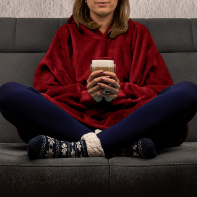 Bluzair - Hoodie Decke - Burgund