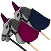 Zestaw Skippi - Hobby Horse Szary - Derka i nauszniki - fuksja i granat