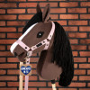 Skippi halter for Hobby Horse - reins, faux leather - pink