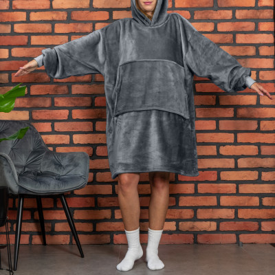 Bluzair - Hoodie Decke - Grau