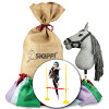 Worek prezentowy Hobby Horse Skippi z koniem szarym i przeszkodą