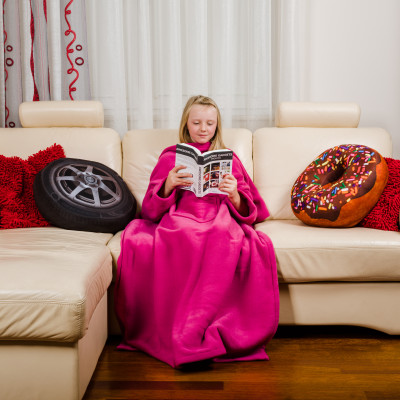 Kuscheldecke mit Ärmeln Junior - Fuchsie