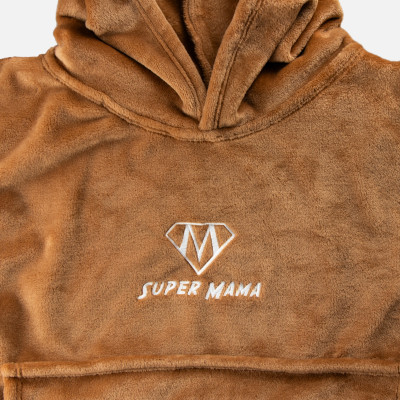 Bluzair SUPER MAMA - Bluza koc - Toffee