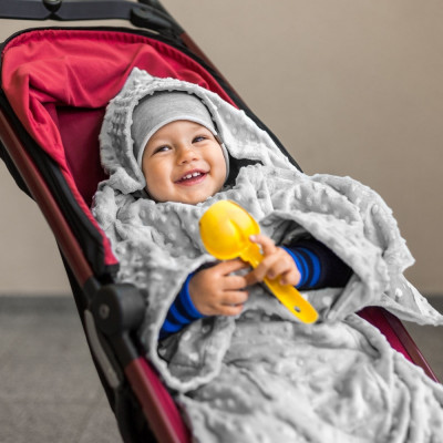 Baby Wrapi - Kuscheldecke mit Ärmeln - Grau