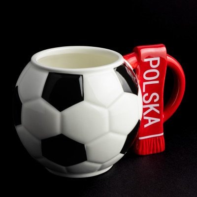 Fußball Tasse mit Polen Fanschal