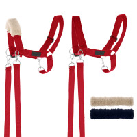 Skippi Halter for a Hobby Horse - Reins and 2 Removable Fleece Covers - Red