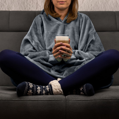 Bluzair - Hoodie Decke - Grau