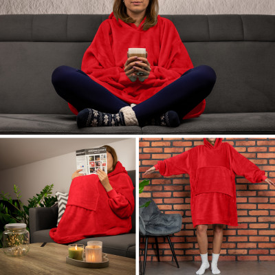 Bluzair - Hoodie Decke - Rot