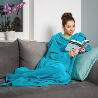 Kuscheldecke mit Ärmeln - Blau