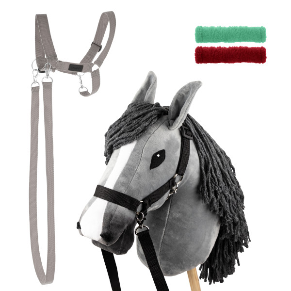 Zestaw Skippi - Hobby Horse szary i dodatkowy kantar - szary