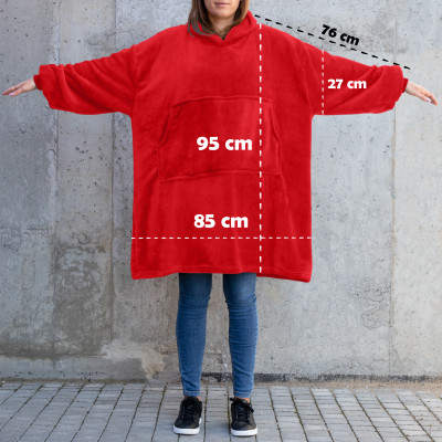 Bluzair - Hoodie Decke - Rot