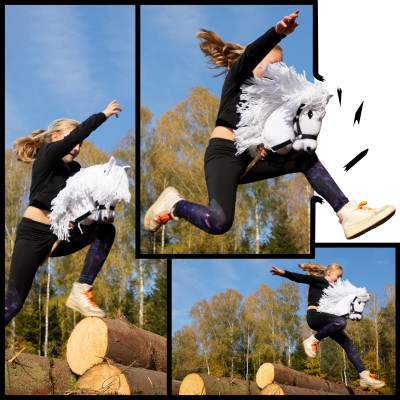 Hobby Horse Skippi - Koník na tyči - Bílý