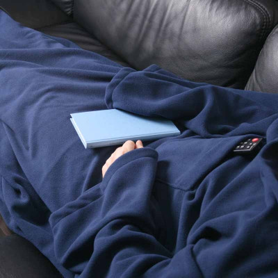 Kuscheldecke mit Ärmeln - Dunkelblau