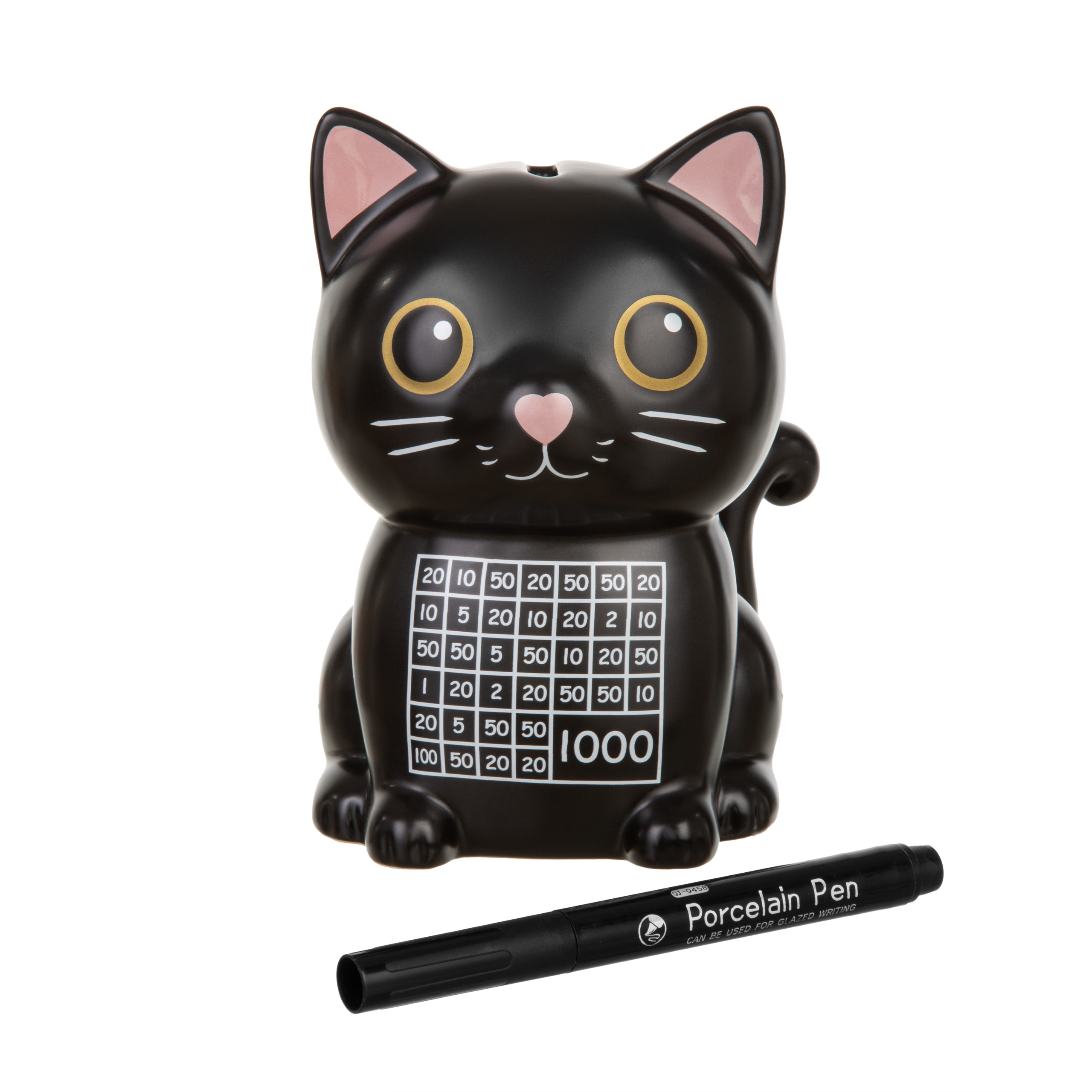 Skarbonka wykreślanka Kot - tracker oszczędzania - wyzwanie 1000