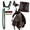 Zestaw Skippi - Hobby Horse Gniady - Derka szary i brąz - Kantar c-zielony