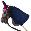 Skippi Blanket and Ear Bonnet for Hobby Horse - Fuchsia and Navy Blue